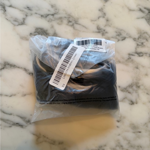 New Quince Organic Cotton HIGH CUT Thong 6 Pack Black, White & Ocean Blue S & XS - Picture 11 of 12